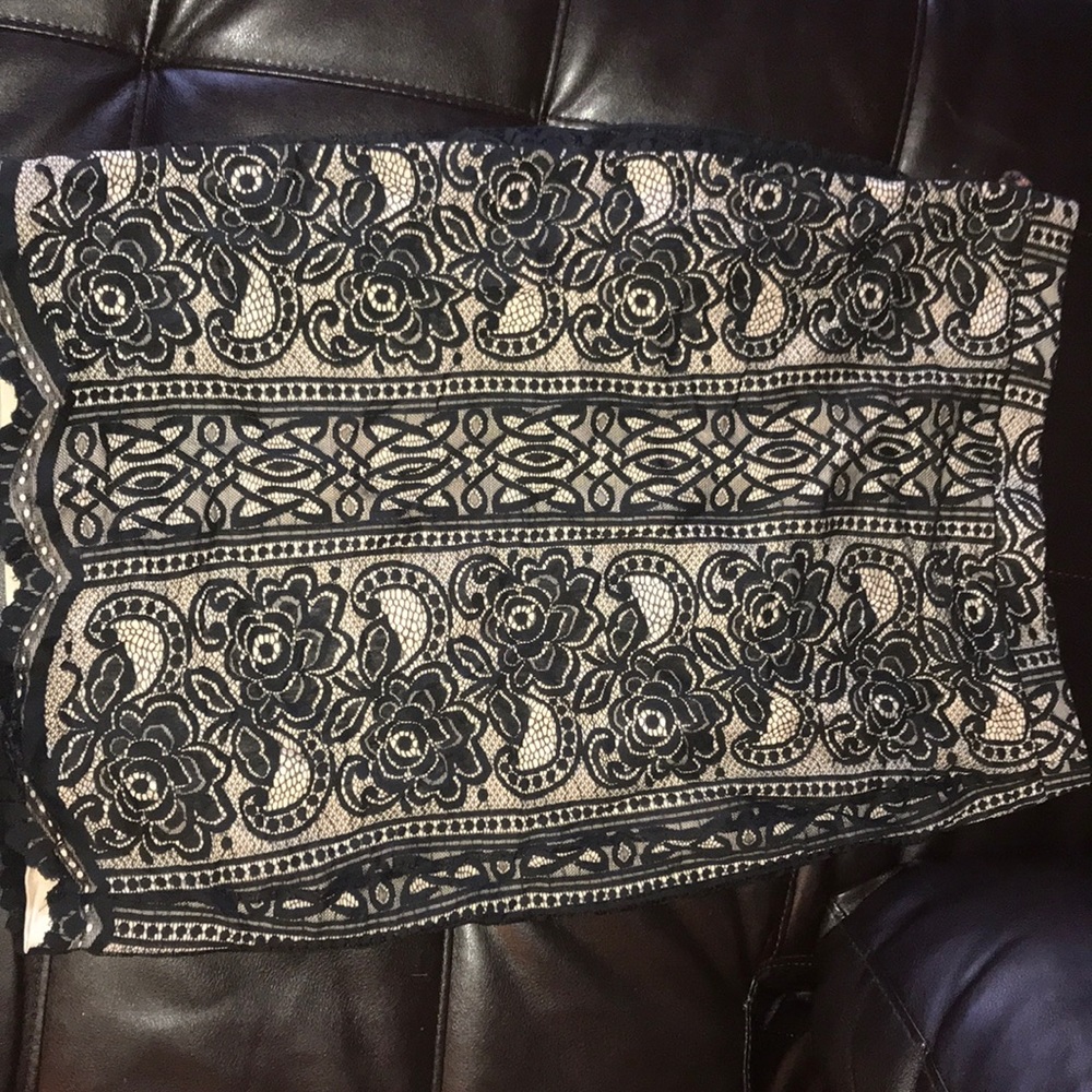Long black with pearl skirt w/zipper on the back